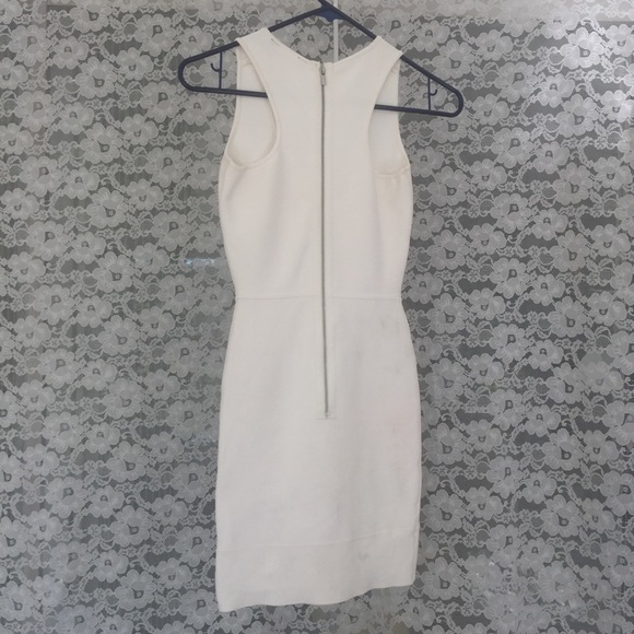 BCBG DRESS OFF WHITE BANDAGE CRISS CROSS HEM - Picture 4 of 8